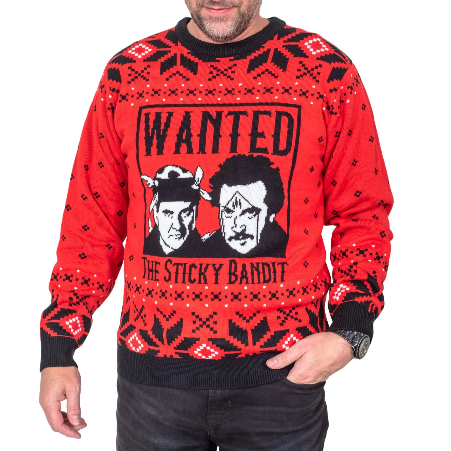 Funniest Xmas Movie Ever Wanted Bad Guys Unisex Ugly Christmas Sweater - Image 9