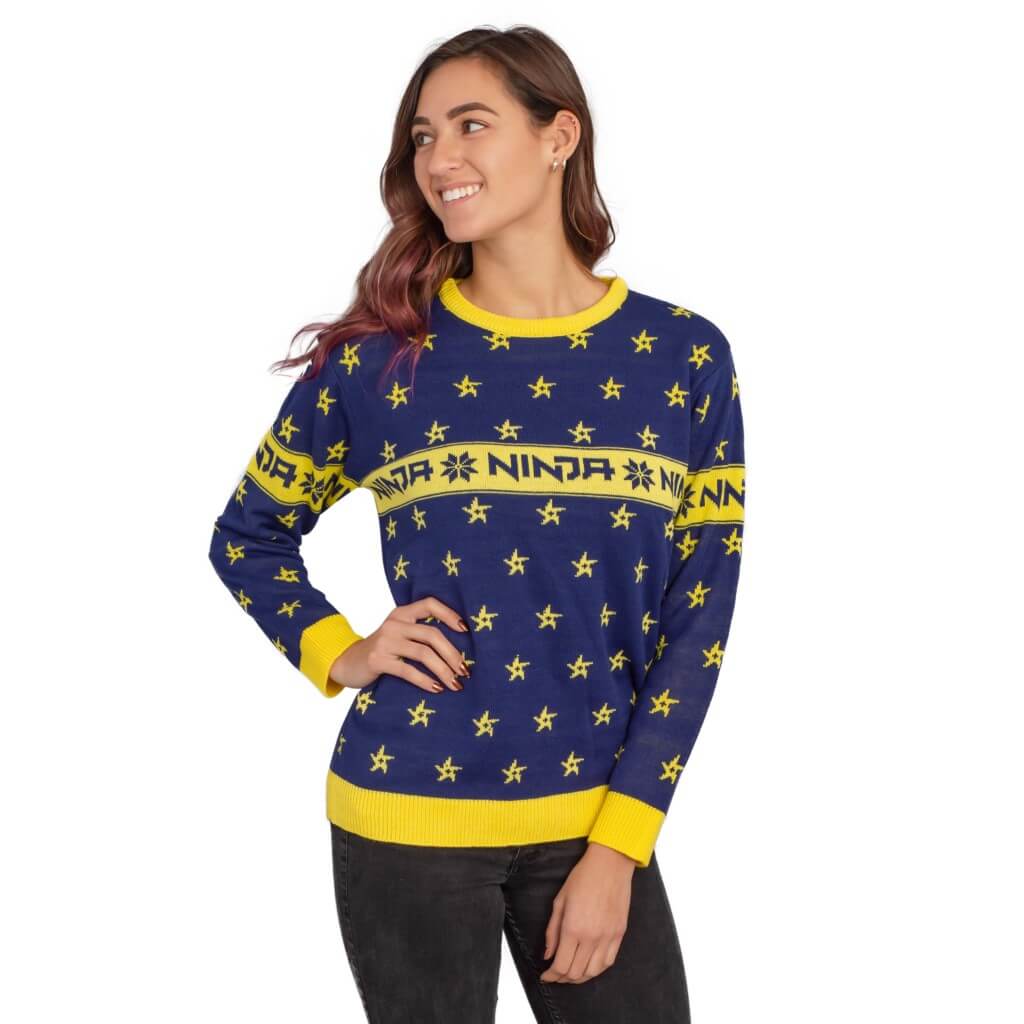Women's Fortnite Ninja Ugly Christmas Sweater with Shuriken - Image 3