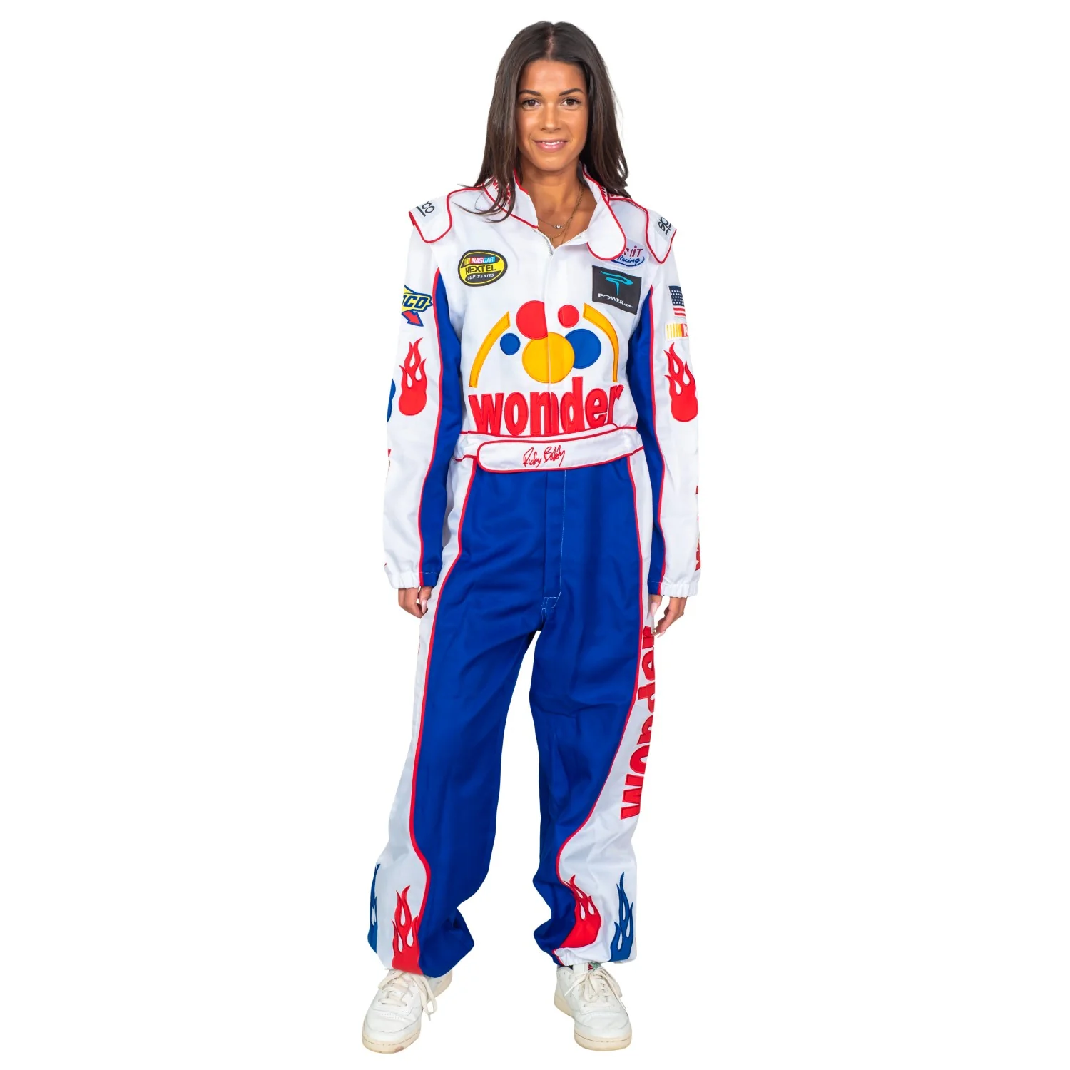 WonderBread Jumpsuit: Ricky Bobby Race Driver Costume Mashup (No Embroidery) for Adult Halloween Cosplay - Image 5