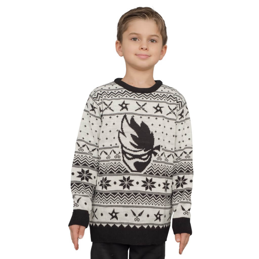 Youth Fortnite Ninja Logo Christmas Sweater - Image 2